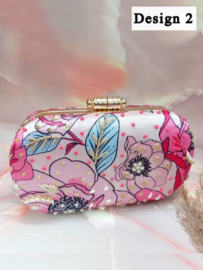 Printed Embroidery clutch - Image 3