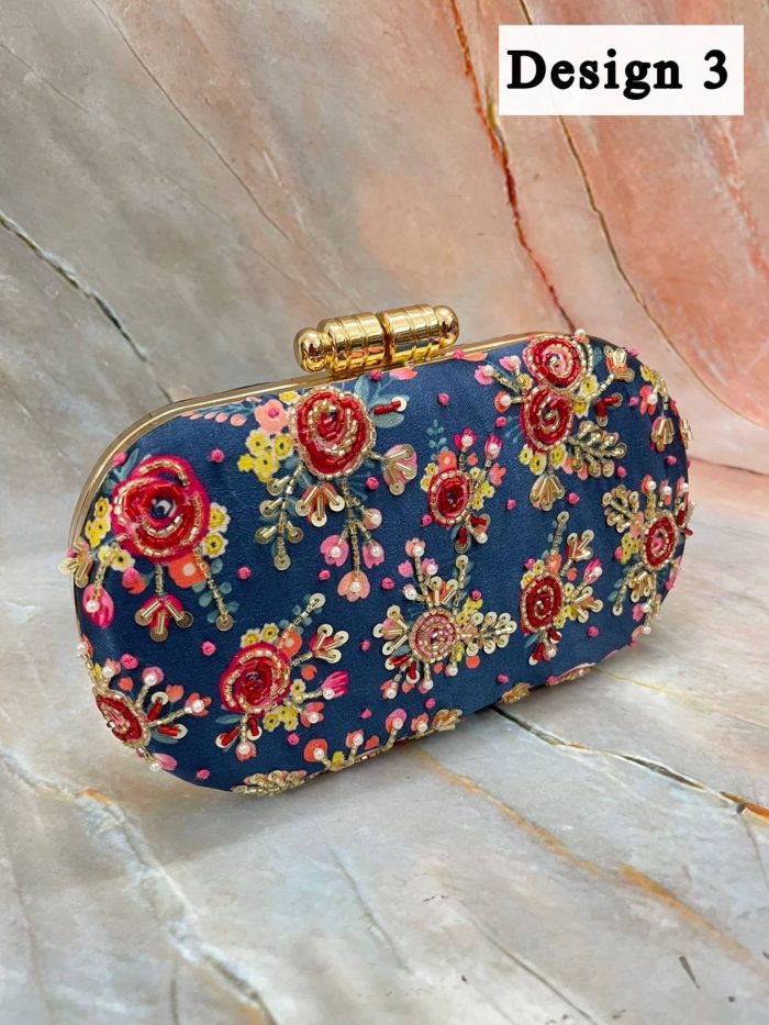 Printed Embroidery clutch - Image 4