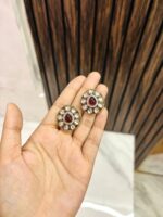 Satveer ad kundan Earrings Ruby - Image 2