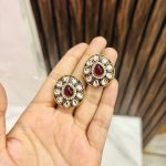Satveer ad kundan Earrings Ruby