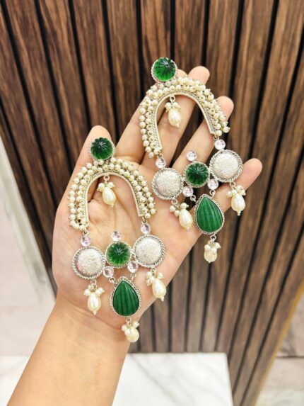Rimpy brass Earrings Green