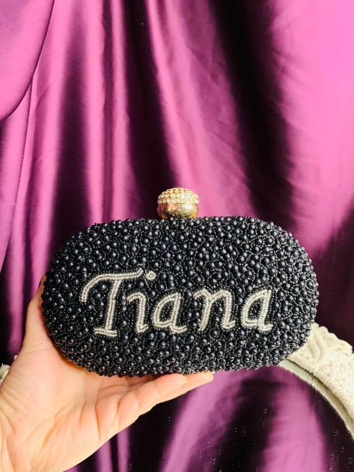 Pearl Name clutch Black - Image 2