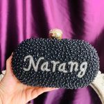 Pearl Name clutch Black