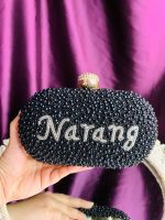 Pearl Name clutch Black