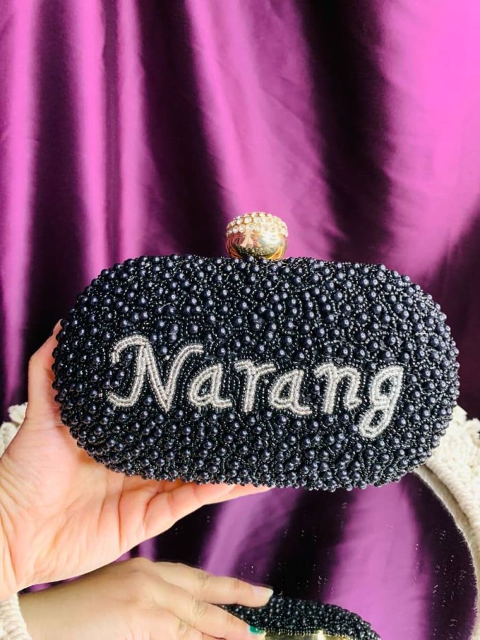 Pearl Name clutch Black - Image 1