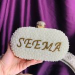 Pearl Name clutch white