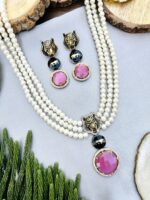 Sabya white pearl necklace Pink - Image 2