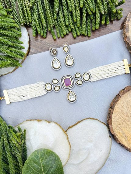 Kamola ad polki necklace pink