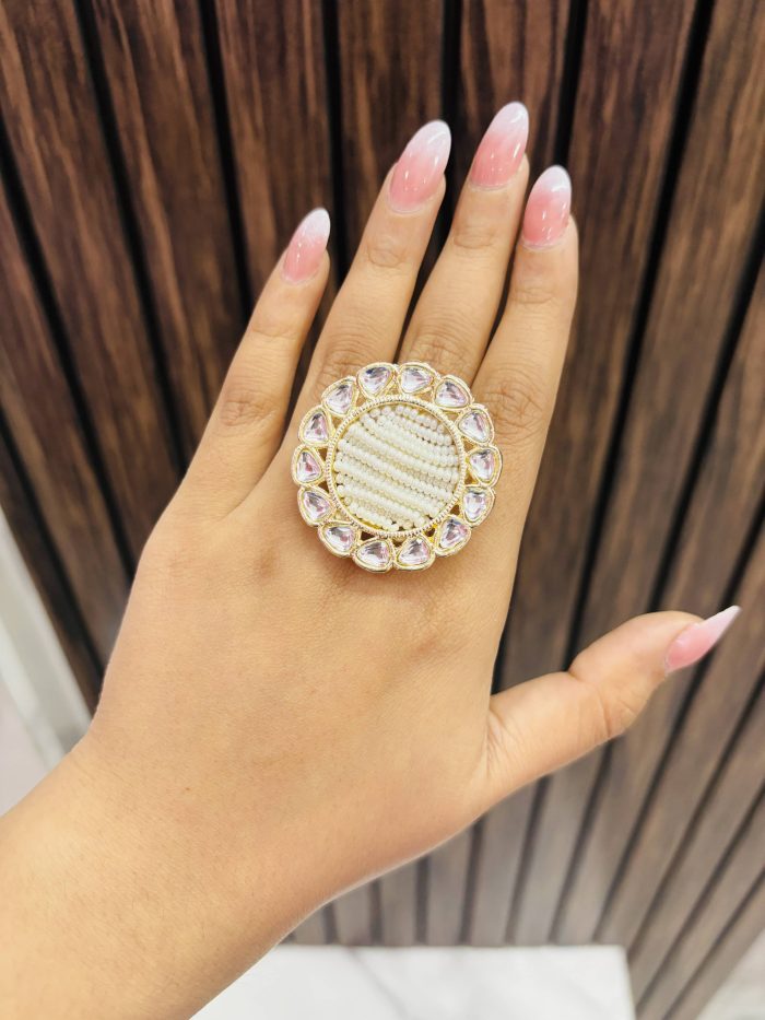 Sunflower kundan Ring - Image 1