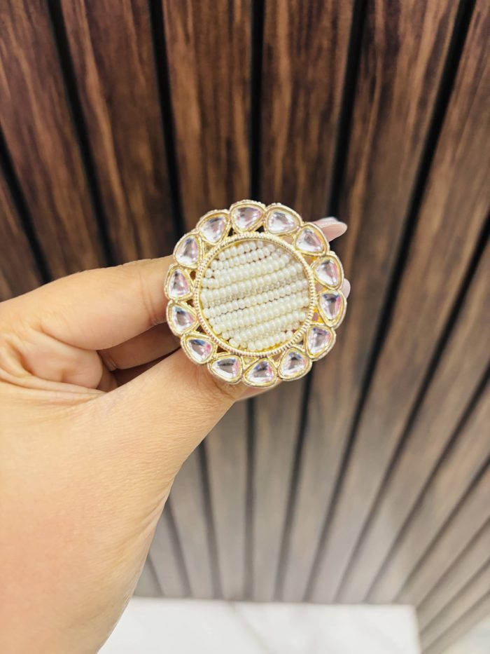 Sunflower kundan Ring - Image 2