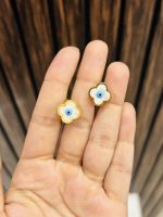 Flower evil eye Anti tarnish earrings