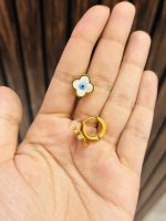 Flower evil eye Anti tarnish earrings - Image 2