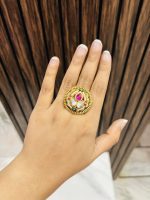 Polki kundan lotus Ring