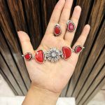 Vinu brass necklace Ruby
