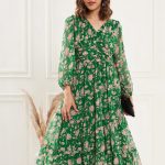 Green floral dress