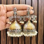 Modak brass earrings Mint pink