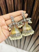 Modak brass earrings Mint pink - Image 2