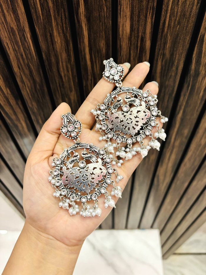 peacock pattern earrings - Image 1