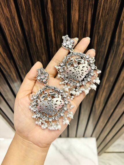 peacock pattern earrings