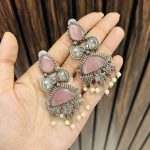 Suruchi brass earrings pink