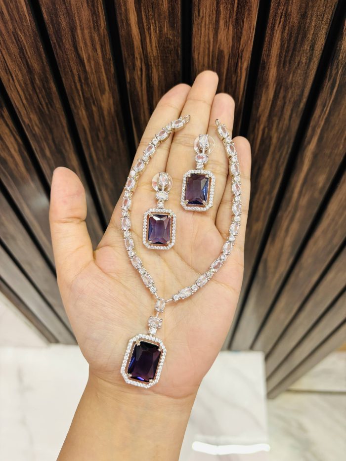 Ayesha Ad necklace purple - Image 1