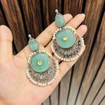 Dipti brass Earrings Mint