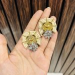 flower brass Earrings
