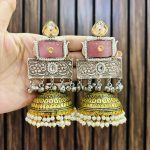 Sirat brass Jhumka Pink