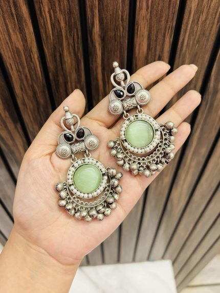 2 leaf brass earrings Mint
