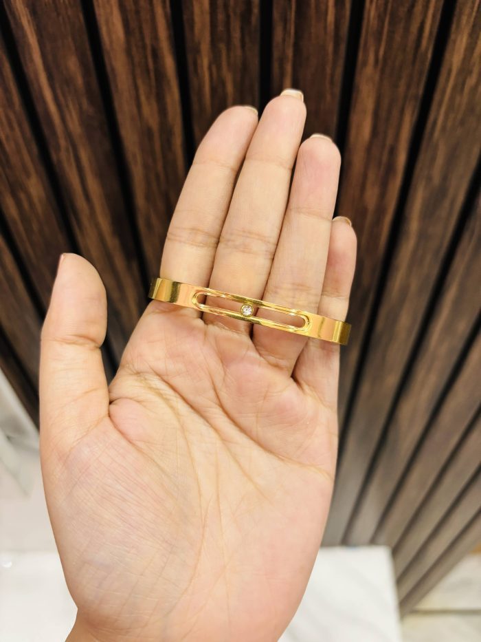 Disco zircon Gold plating bracelet Anti tarnish - Image 1