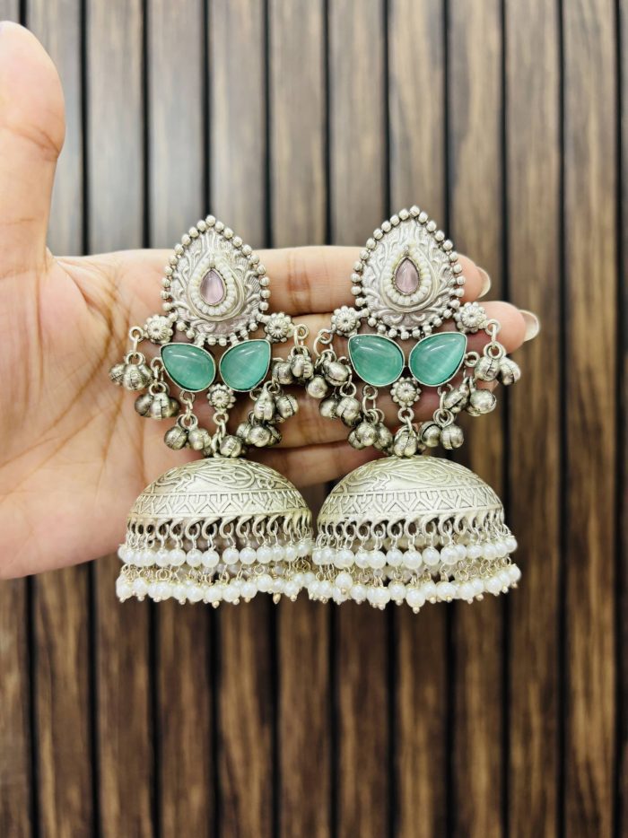 Sonakshi brass Earrings Mint - Image 1