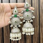 Leaf circle brass Jhumka