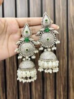 Leaf circle brass Jhumka