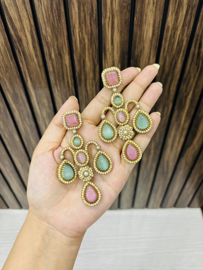 Ankita Monlisa earrings Mint-pink - Image 1