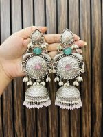 Nini brass earrings Mint-pink - Image 2