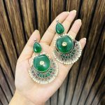 Dipti brass Earrings Green