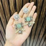 Shenai brass Earrings Mint