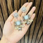 Shenai brass Earrings Blue