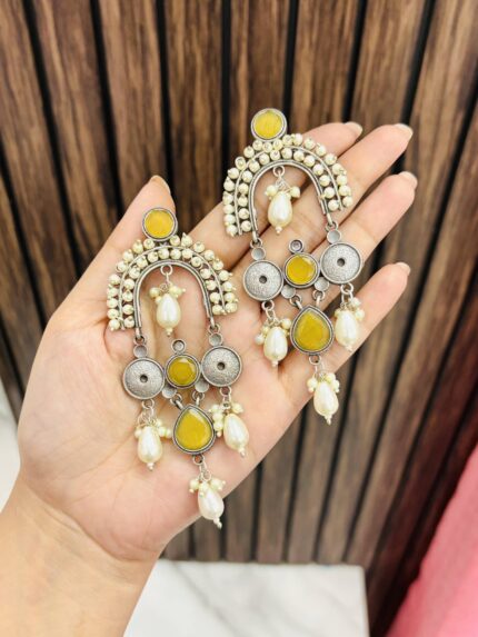 Aparna brass earrings Yellow