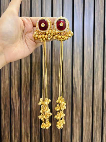 Jyoti brass earrings ruby