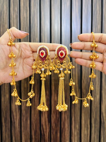 Suhani kashmiri brass earrings ruby