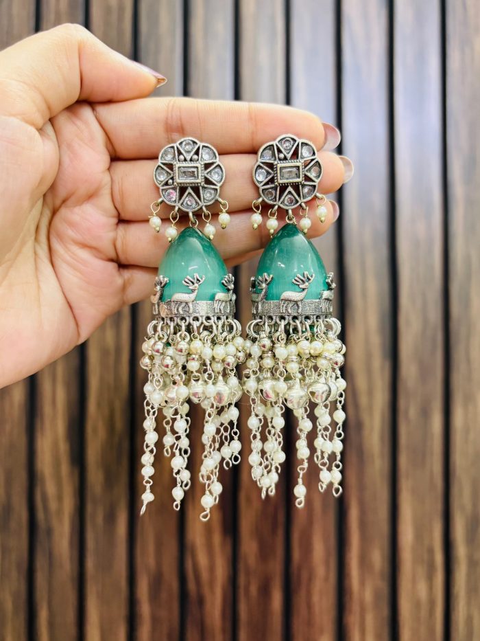 Ashu brass earrings mint - Image 1