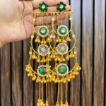 Rasia kashmiri brass earring green
