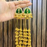 karishma kashmiri brass earrings green