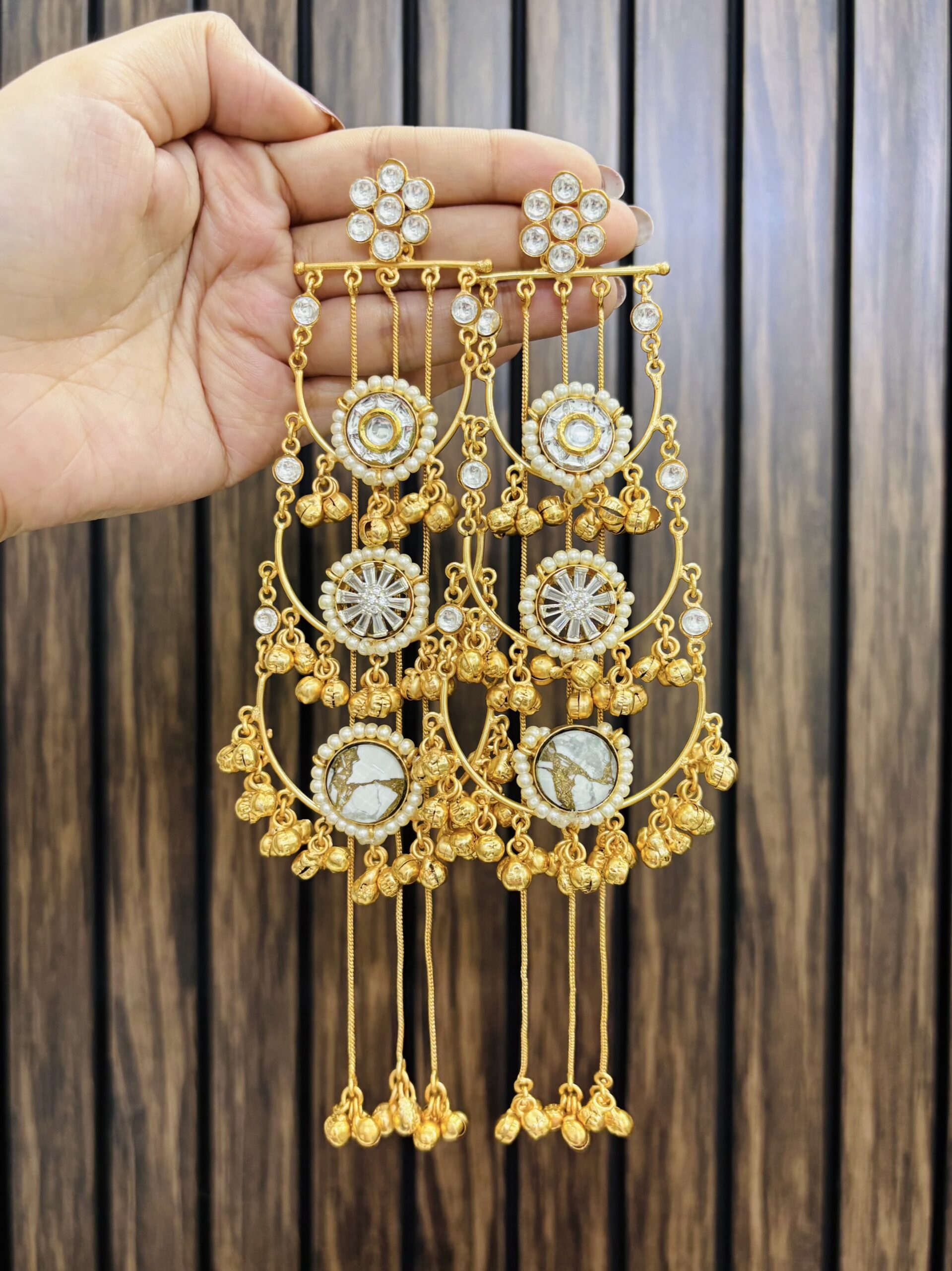 64679005-6E59-4129-A1A4-93D80E9FEBC6-compressed Rasia kashmiri brass earring white - Image 1