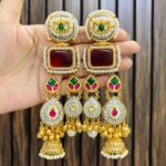 Two jhumki brass earring ruby