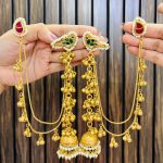 Peacock kashmiri brass earrings