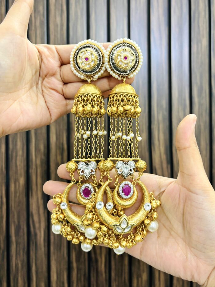 Sunmeet brass earring ruby - Image 1