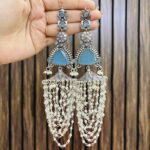 Rachna brass earrings blue