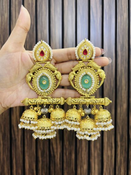 Kinshuk golden brass earrings Mint